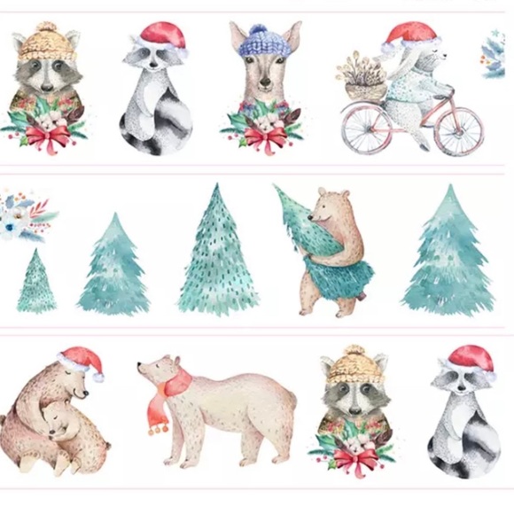 Bears, Raccoons, & Deer , Celebrate Christmas, Washi Tape Roll - Picture 2 of 9